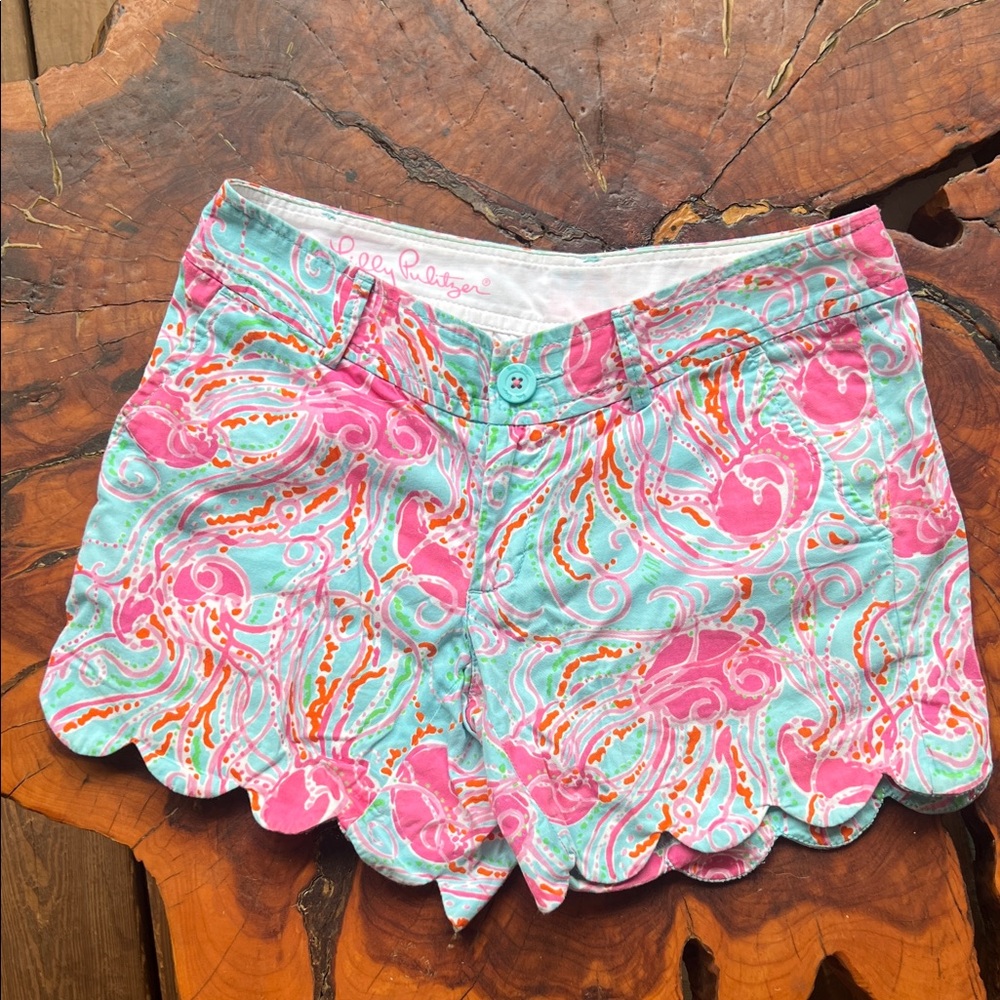 Lilly Pulitzer High Waist Pink and Aqua Shorts